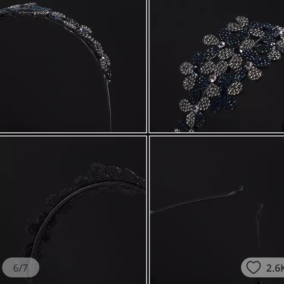 ❤️TRULY UNIQUE BLUE AND GREY CRYSTAL AND RHINESTONE HAIR BAND❤️$15 EACH OR 2/$25 - Picture 4 of 5